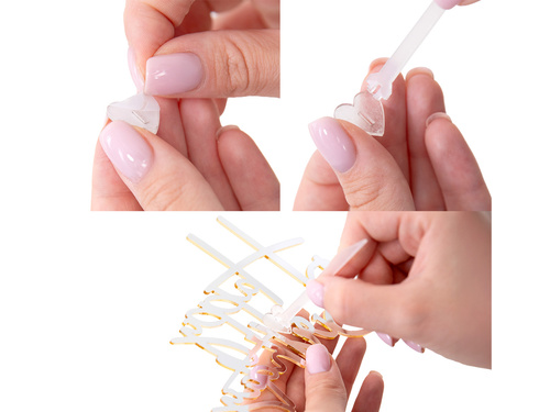 Topper lateral pentru tort Happy Birthday - auriu - 1 buc.