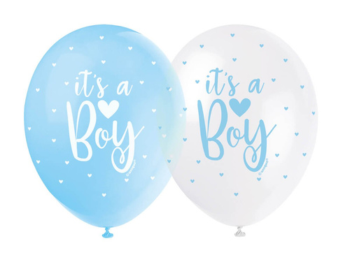 Baloane pastelate pentru Baby Shower Boy - 30 cm - 5 buc.