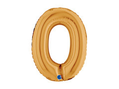 Balon din folie numărul 0 auriu - 14" - 1 buc.