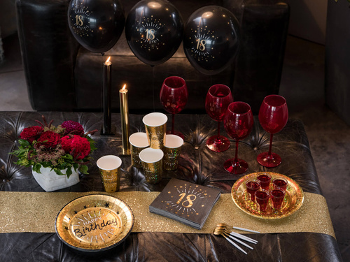 Decorațiune de masă cu sclipici - auriu - 18 cm x 5 m - 1 buc.