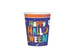 Pahare de hârtie Halloween fericit pentru copii - 266 ml - 8 buc.