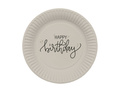 Farfurii bej Happy Birthday - 23 cm - 8 buc.