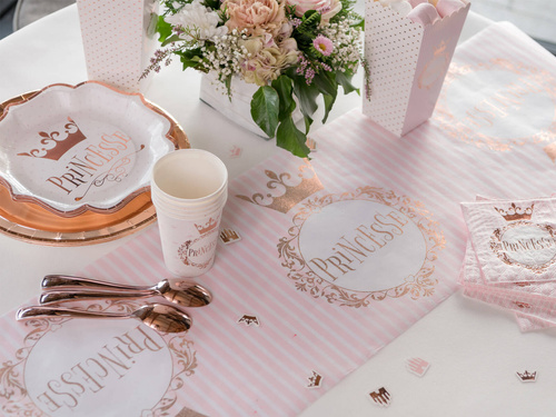 Ruletă aniversară Princesse cu coroană aurie - 30 cm x 3 m - 1 buc.