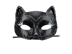Masca de carnaval Pisica neagra cu paiete - 1 buc.