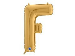 Balon din folie auriu litera F - 66 cm - 1 buc.