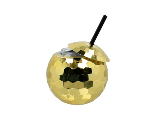 Cupa Disco din aur cu pai - 1 buc.