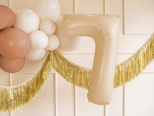 Balon din folie numărul 7 bej - 72 cm - 1 buc.