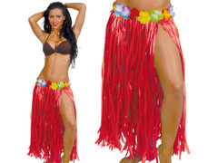 Fustă hawaiiană lungă roșie - 1 buc.