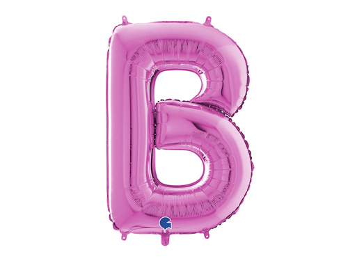 Fucsia litera B balon de folie - 66 cm - 1 buc.