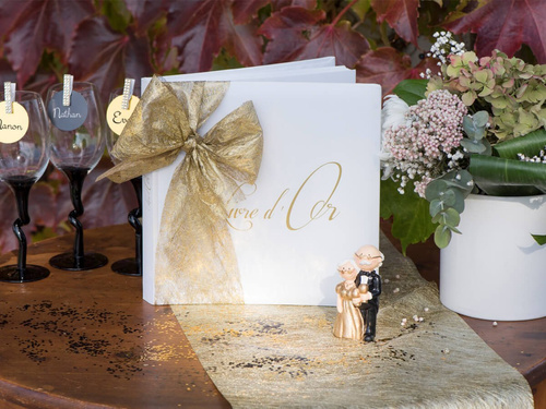 Panglică metalică pentru decorarea mesei - aurie - 30 cm x 5 m - 1 buc.