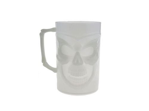 Pahar fluorescent cu craniu - 1 buc.