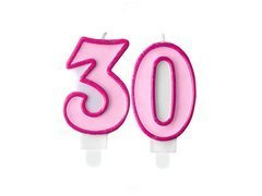 Lumânări cu număr roz - 30 - treizeci - 2 buc.