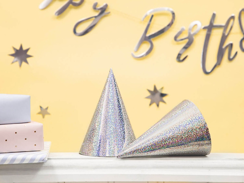 Capace holografice argintii - 6 buc.