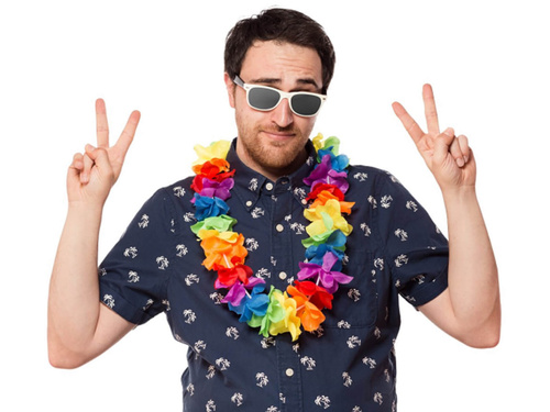 Colier hawaiian - curcubeu - 120 cm - 1 buc.