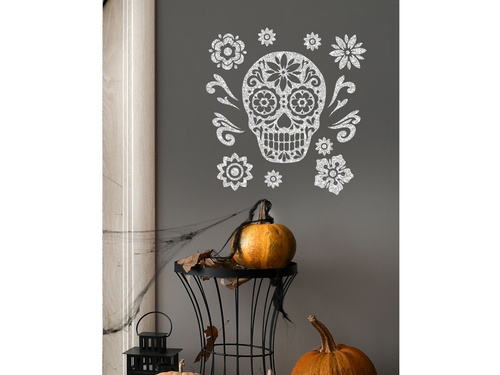 Autocolante cu sclipici craniu de zahăr pentru Halloween - 1 buc.