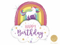 Balon cu folie Curcubeu și Unicorn - 89 cm - 1 buc.