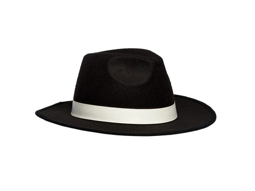 Pălărie de gangster neagră de lux - 1 buc.