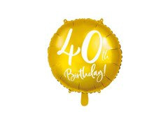Balon cu folie aurie - 40th Birthday - 45 cm - 1 buc.