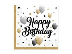 Șervețele aniversare baloane și stele - 33 cm - 20 buc.