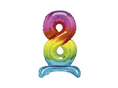 Balon vertical din folie număr 8 curcubeu - 76 cm - 1buc.