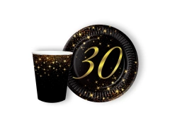 Set de hârtie strălucitoare pentru o petrecere de 30 de ani - 24 de bucăți