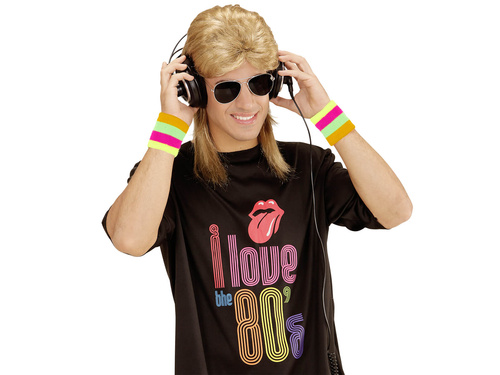 Peruca blondă disco pentru bărbați + ochelari