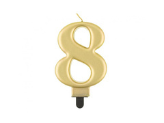 Lumânare auriu metalic număr - 8 - opt