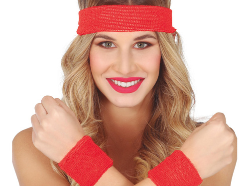 Brățări roșii Disco 80s - 3 buc.