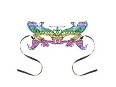 Mască de carnaval întredeschisă Rainbow Butterfly - 1 buc.