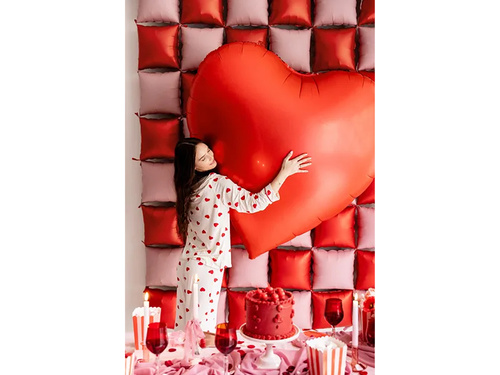 Balon folie Inimă roșu XXL - 136 x 129 cm - 1 buc.