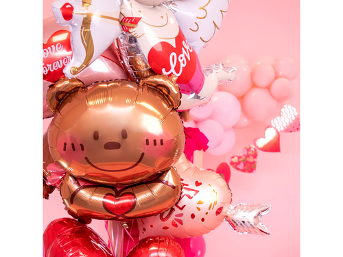 Balon folie ursuleț Teddy cu inimă - 58x75 cm - 1 buc.