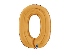 Balon din folie numărul 0 auriu - 26" - 1 buc.