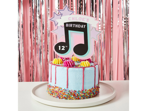 Topper personalizat de hârtie pentru tort - 25cm x 17cm - 1 buc.