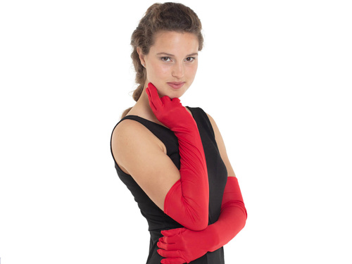 Mănuși de carnaval roșii lungi - 50 cm