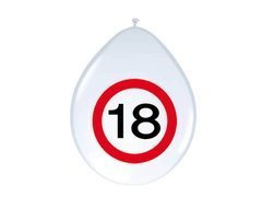 Baloane cu semn de interdicție 18 - 30 cm - 8 buc.