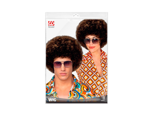 O perucă afro disco maro din anii 1970.