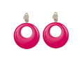 Cercei clip-on roz neon