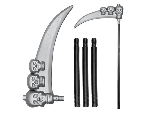 Coasă de Halloween pentru craniu cu cranii - 103 cm - 1 buc.