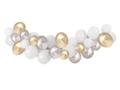 Set de baloane pentru ghirlanda de baloane aurii și argintii - 40 buc.