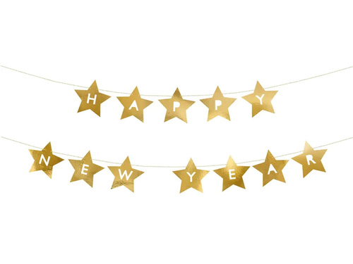 Happy New Year Stars banner - 290 cm - 1 buc.