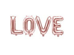 Balon din folie roz auriu LOVE 140 x 35cm