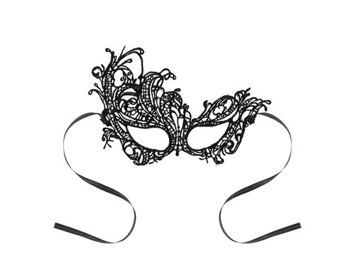 Mască de carnaval din dantelă neagră - 1 buc.