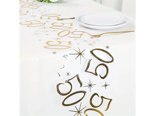 Suport de masă imprimat pentru decorarea celei de-a 50-a aniversări - 28 cm x 5 m - 1 buc.