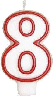 Lumânări numerice cu margine roșie - 18 - optsprezece - 2 buc.
