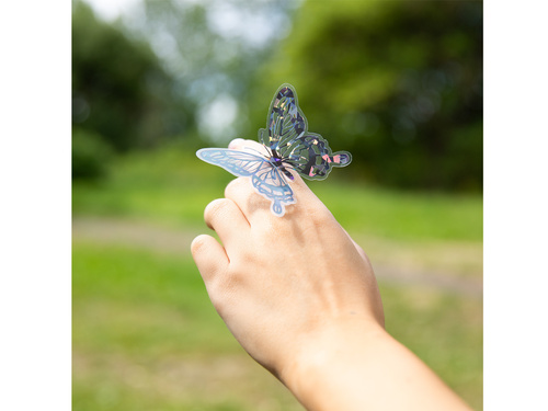 Abțibilduri fluture holografic negru - 12 buc.