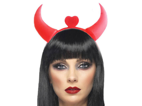 Bentiță cu coarne de diavol strălucitoare - 1 buc.