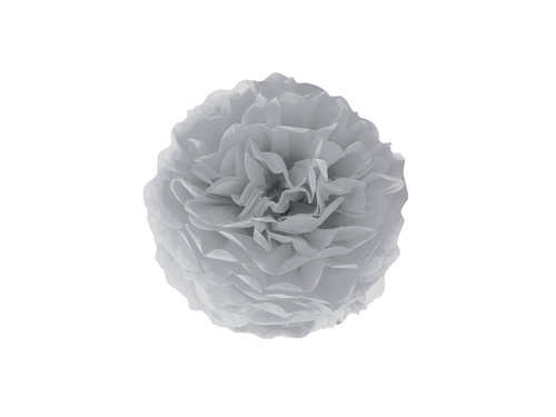 Decorațiuni florale suspendate pom pom - gri - 25 cm - 1 buc.