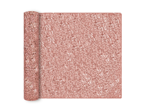 Decor cu paiete - roz auriu - 28 cm x 2 m - 1 buc.