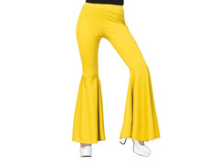 Pantaloni cu fund clopot galben