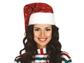Pălărie de Moș Crăciun cu fulgi de zăpadă - 1 buc.